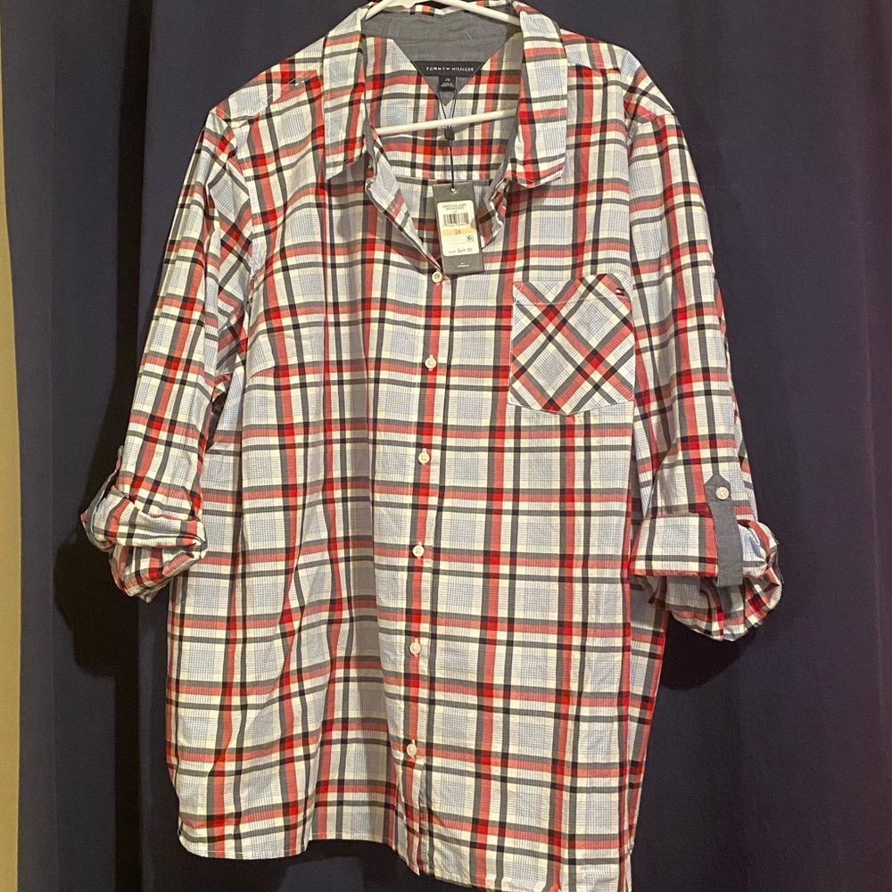 Tommy Hilfiger Women’s 2X Plus size long sleeve cotton button down.. NWT - Picture 2 of 3